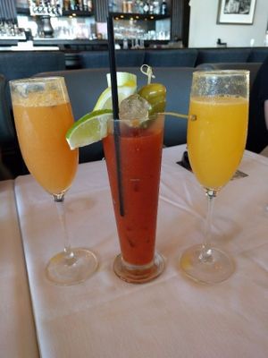 bloddy mary and mimosas at Crossroads Kitchen in Los Angeles
