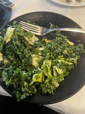 Vegan Caesar salad Kale/Romaine mix !  at Crossroads Kitchen in Los Angeles
