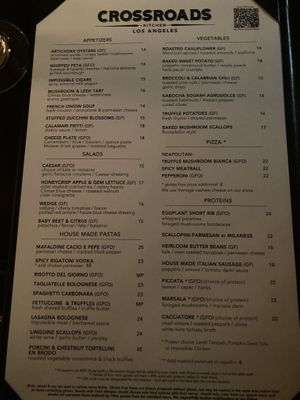 Menu 1-5-24  at Crossroads Kitchen in Los Angeles