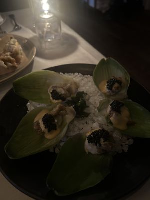 Artichoke oysters  at Crossroads Kitchen in Los Angeles