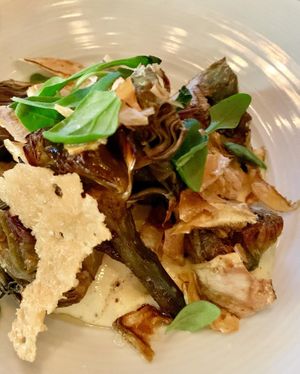 Roasted baby artichokes  at Crossroads Kitchen in Los Angeles