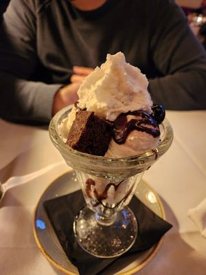 Brownie Sundae at Crossroads Kitchen in Los Angeles