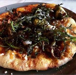 Butternut squash pizza  at Crossroads Kitchen in Los Angeles