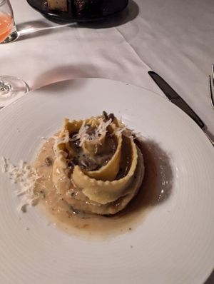 Squash stuffed pappardelle at Crossroads Kitchen in Los Angeles