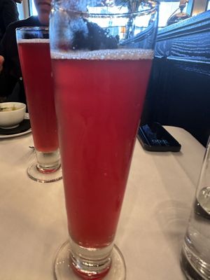 Pomegranate kombucha!  at Crossroads Kitchen in Los Angeles