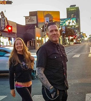 Happy full vegans in LA!  at Crossroads Kitchen in Los Angeles