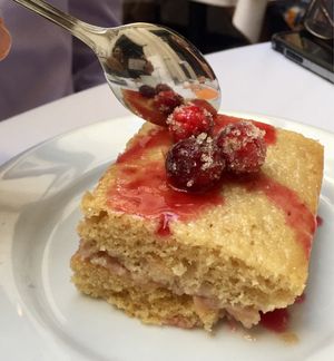 Apple custard cake at Crossroads Kitchen in Los Angeles