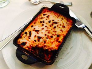 Lasagna at Crossroads Kitchen in Los Angeles