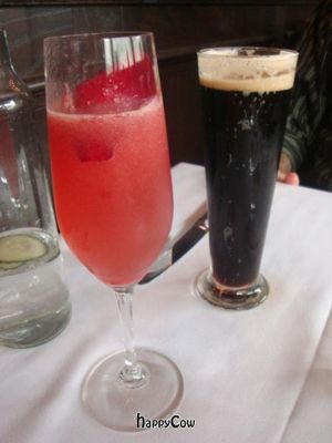 Bella cocktail and Uinta Baba black lager at Crossroads Kitchen in Los Angeles