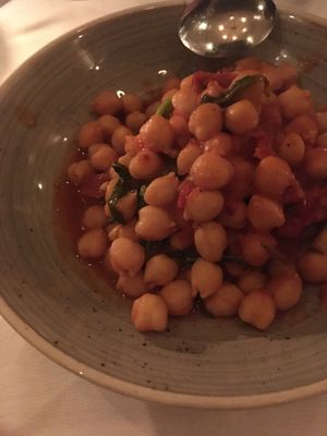 Spiced chickpeas at Crossroads Kitchen in Los Angeles