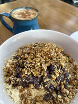 Cappuccino & Read bean bingsoo   at Hygge Cafe Vegan Bakery - 휘게 카페 비건베이커리 in Gangreung