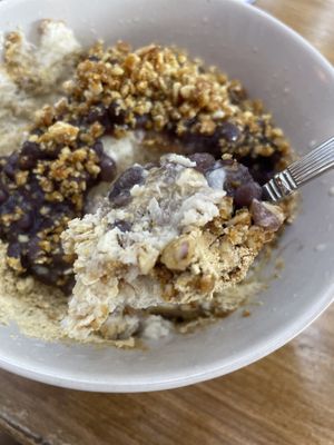 Bingsoo is amazing. Crunch walnut!   at Hygge Cafe Vegan Bakery - 휘게 카페 비건베이커리 in Gangreung
