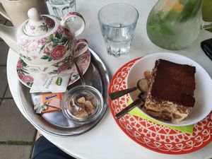 Tiramisu & tea at Cafe Harvest in Vienna