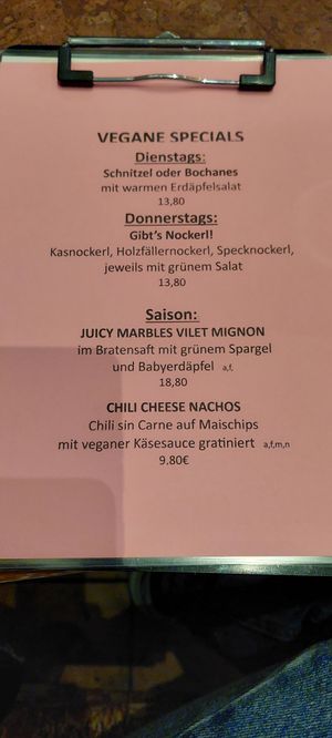 Special Karte Mai 2023 at Cafe Harvest in Vienna