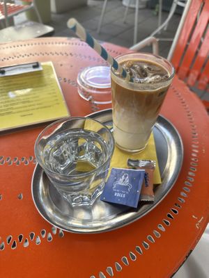 Iced latte with vanilla   at Cafe Harvest in Vienna