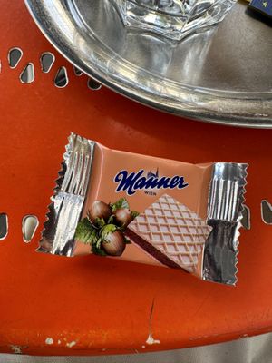 Wafer biscuit   at Cafe Harvest in Vienna