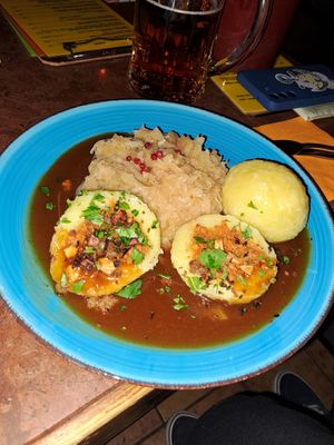 Gefüllte Knödel at Cafe Harvest in Vienna