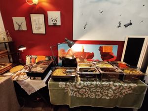 All Vegan Brunch (all you can eat): Sa & Su 10-15h, part2: warm options (different dishes, warm dessert) at Cafe Harvest in Vienna