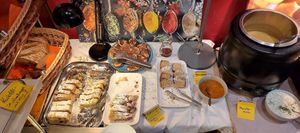 Selection of strudels and cakes included in the brunch buffet. at Cafe Harvest in Vienna