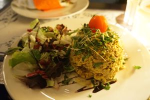 Geröstete Knödel at Cafe Harvest in Vienna