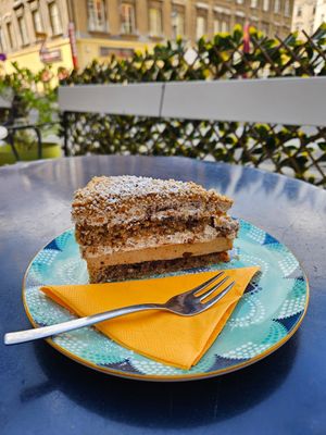 Noisette cake at Cafe Harvest in Vienna