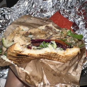Vegan chicken pita   at Cafe Harvest in Vienna