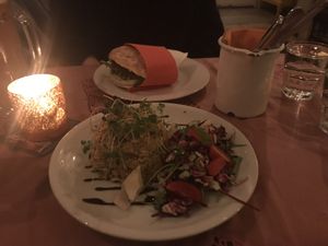 Scrambled tofu at Cafe Harvest in Vienna