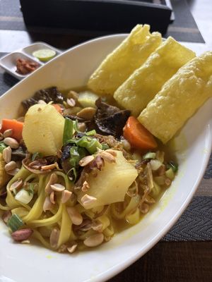 Veganized Mi Quang  at Padma Vietnamese Restaurant in Pokhara