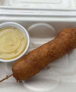 corn dog  at Chicago Not Dogs - XMarket in Chicago