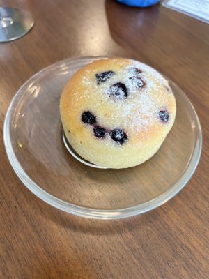 Blueberry muffinns  at Pistachio Kitchen in San Francisco