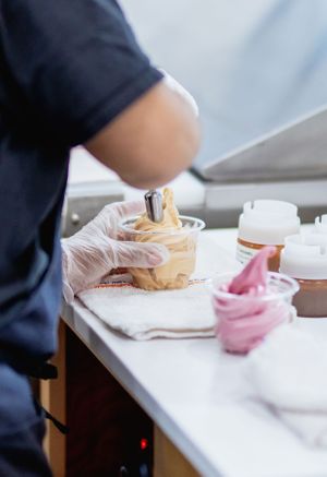 Vegan and gluten free soft serve available in oat milk or water based sorbet. at Nikki's Custard in Lancaster