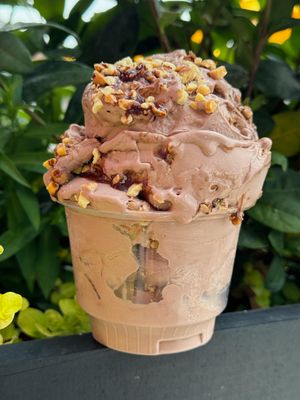 Chocolate dairy lover in your life? Chocolate custard with peanuts. at Nikki's Custard in Lancaster