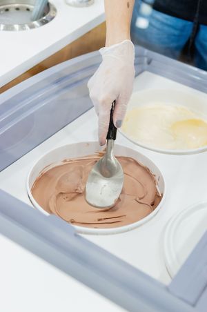 A classic dairy lover go to.... chocolate and vanilla custard, made fresh daily. at Nikki's Custard in Lancaster