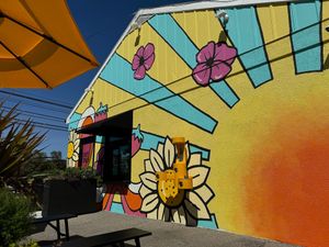 Outside mural and mobile order window. at Nikki's Custard in Lancaster