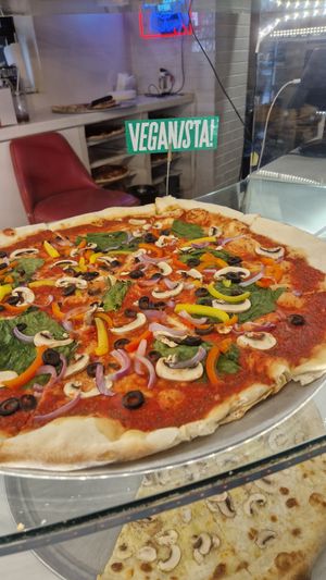 Vegan option is well marked at Pizzanista Tokyo  in Tokyo