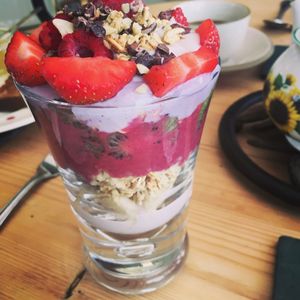 Granola parfait for breakfast at Loaf BnB in Berwick-upon-tweed