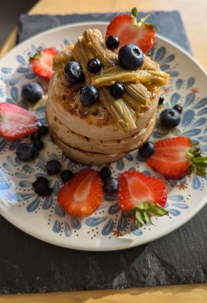 Crumpet stack at Loaf BnB in Berwick-upon-tweed