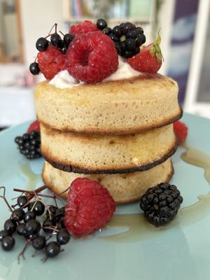 Sweet fruit crumpet stack   at Loaf BnB in Berwick-upon-tweed