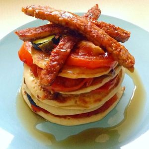 Savoury pancakes at Loaf. Vegan & gluten-free (ngci). at Loaf BnB in Berwick-upon-tweed