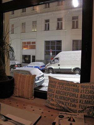 snow out of the window at Marks in Vienna