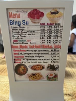 Menu   at Sarrbing in Ljubljana