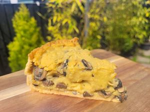 Creamy Mushroom Quiche at Happy Sprout Kitchen in Cockermouth