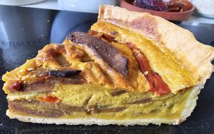 Philly cheeze steak quiche at Happy Sprout Kitchen in Cockermouth