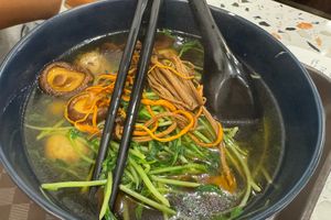 Buckwheat noodle soupp #Veganuary at Veggie House 一芳 - HarbourFront in Central Singapore