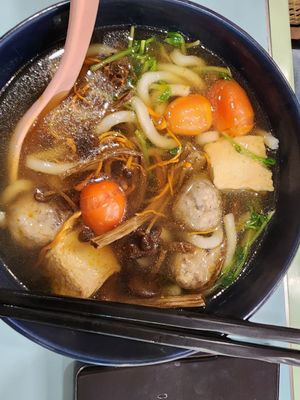 Udon Mushroom soup (yummy) at Veggie House 一芳 - HarbourFront in Central Singapore