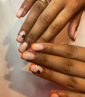 Biab extensions with nail art  at Bankie Beauty  in Clydebank