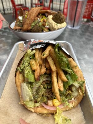 Falafel pita  at Spitz Mediterranean Street Food in Woodbury