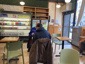 Seating; clean and comfortable, not fancy at Green Symphony - 6th Ave in New York City