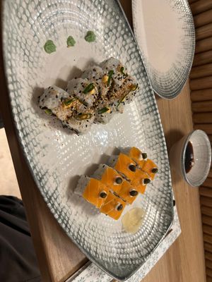 the amount of wasabi and ginger is just lol. same as the size of the rolls..  at Bloom Sushi - Batignolles  in Paris