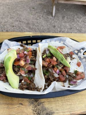 Picadillo tacos  at Double Trouble in Austin